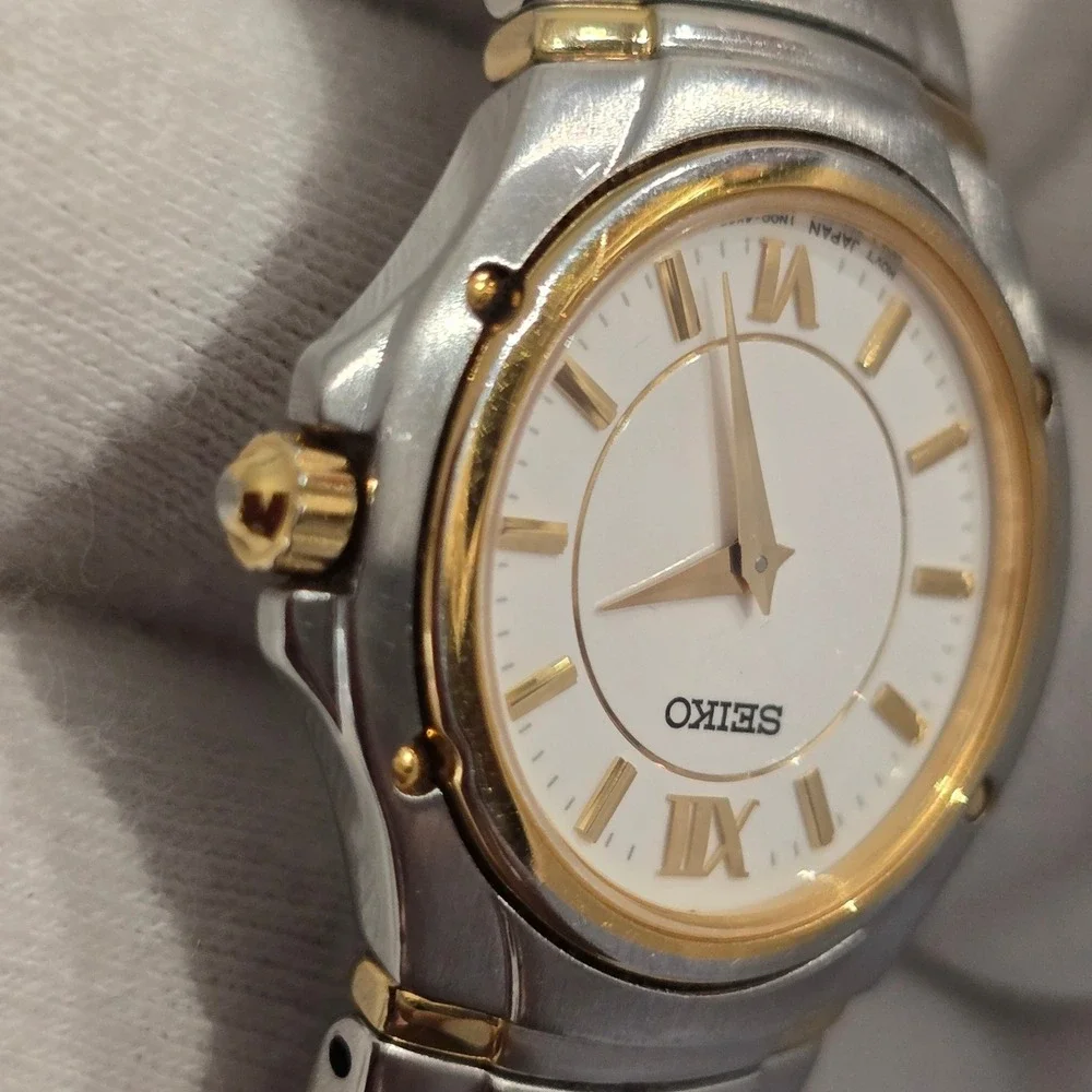 Seiko Women's Two Tone Watch White Dial Quartz Stainless Steel Dressy‎ Classic